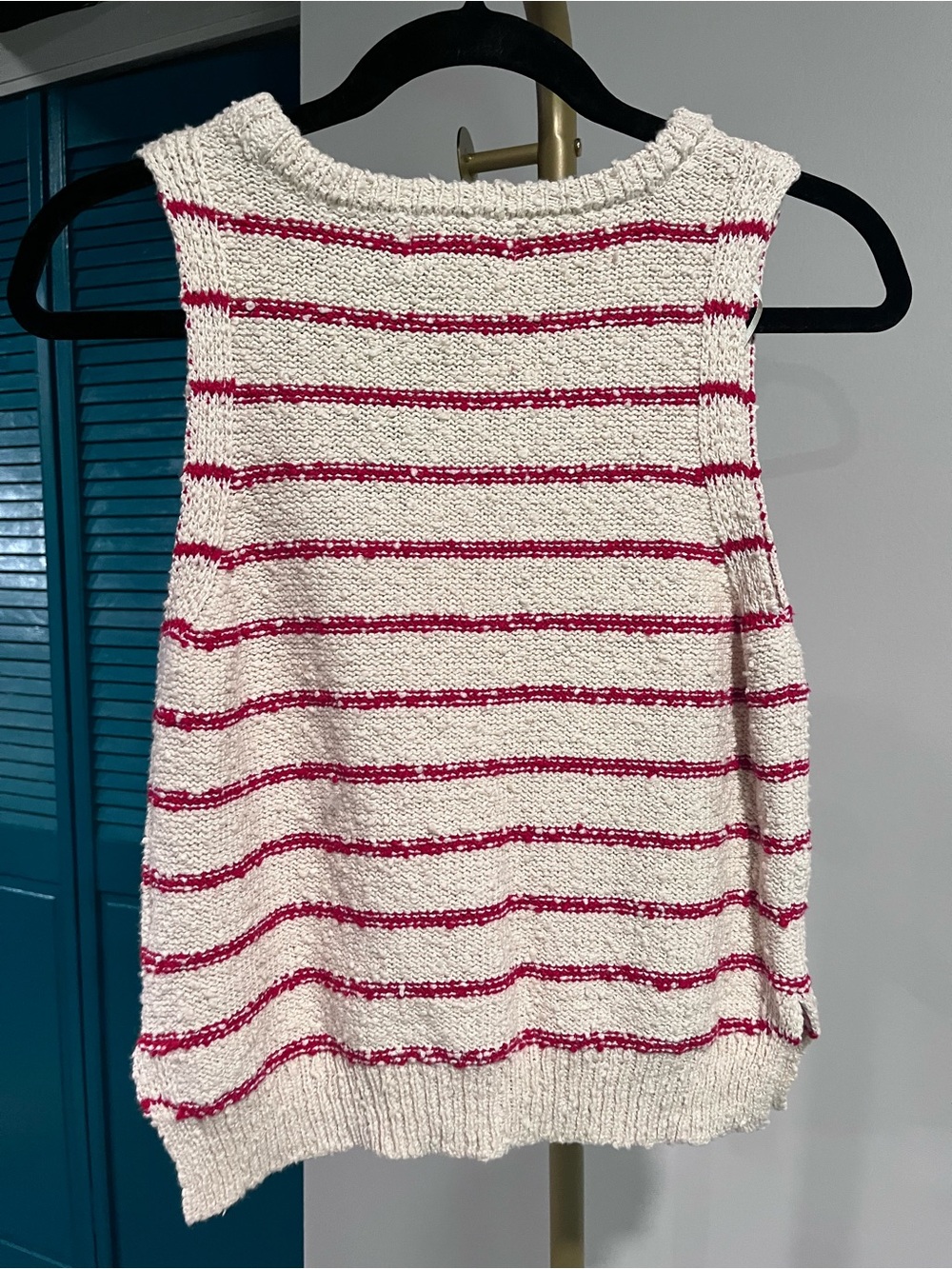 Luna x Sol Striped Knit Tank Top NWT Small Coastal Preppy Sweater Vest tank - Picture 3 of 5